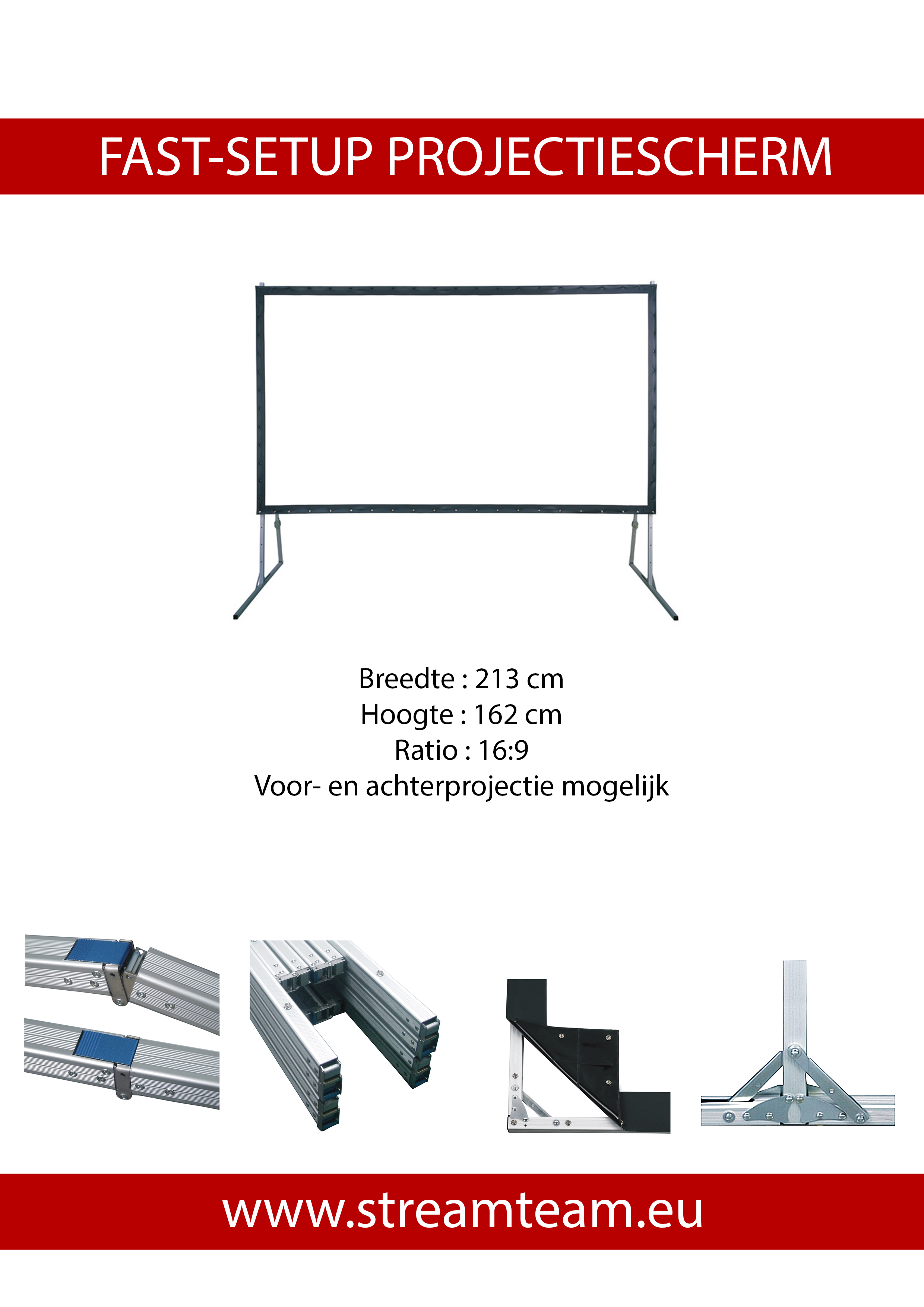 Fast-Setup Projectiescherm